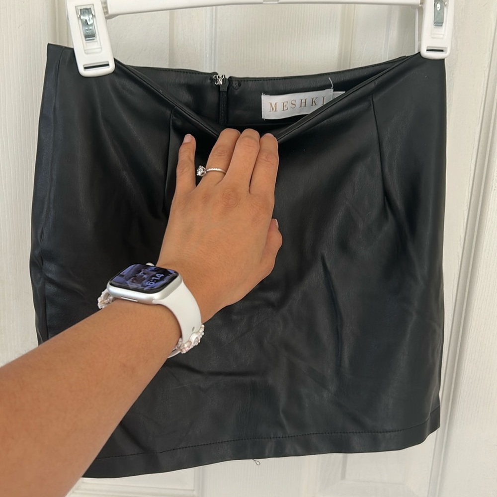 MESHKI Mini Pleather Skirt